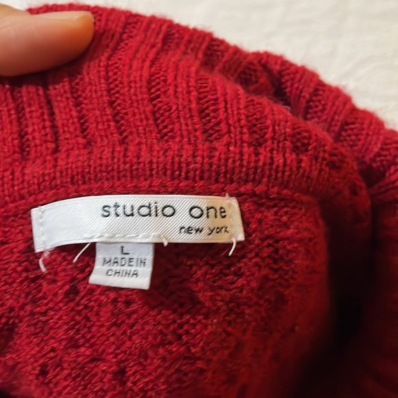 high neck elbow sleeve A-line dress - Picture 5 of 5